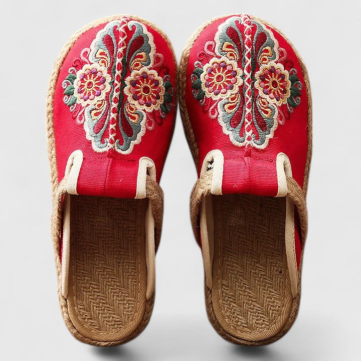 Marousse | Comfortable Handmade Floral Cotton Mules