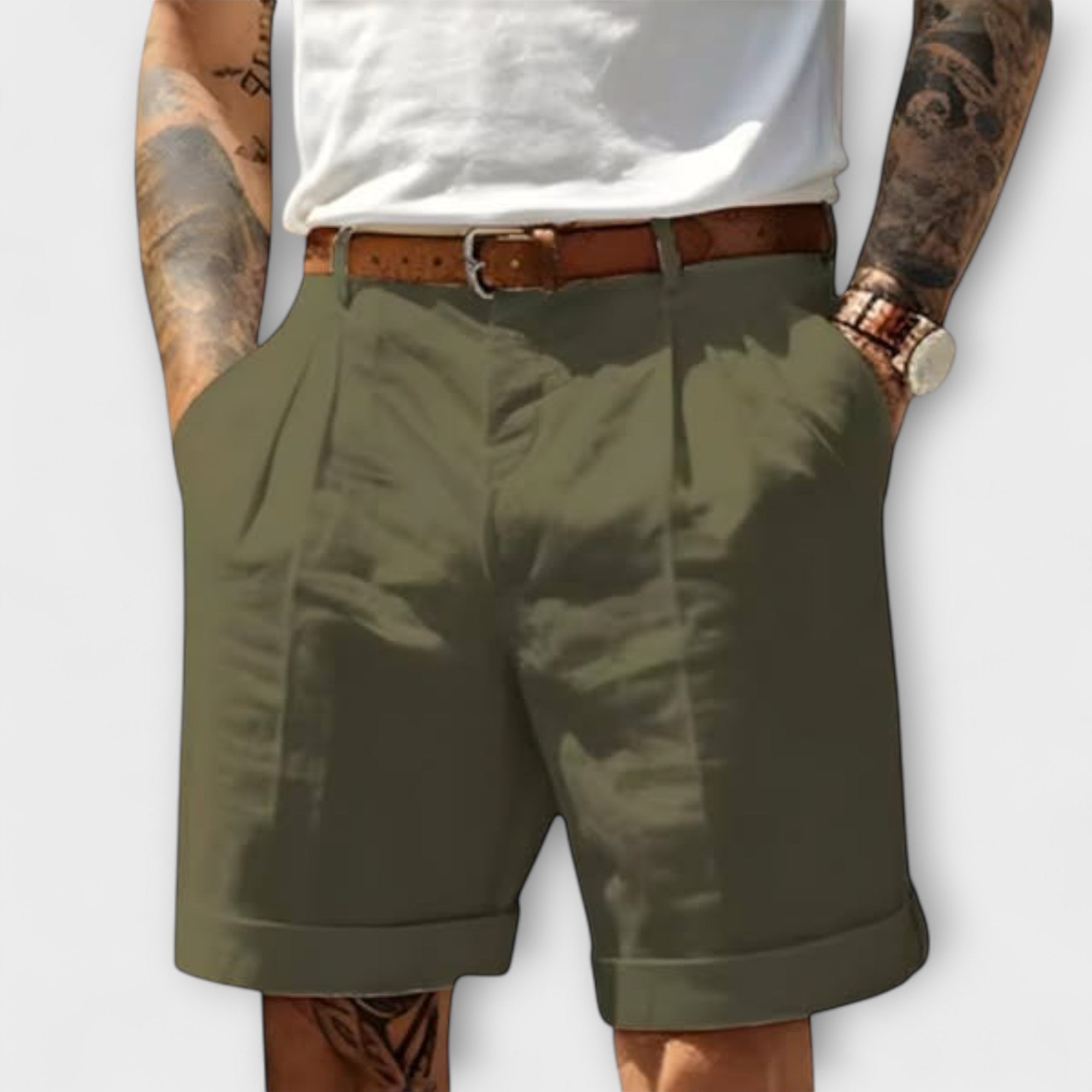Enzo™ | Elegant Cotton Bermuda Shorts