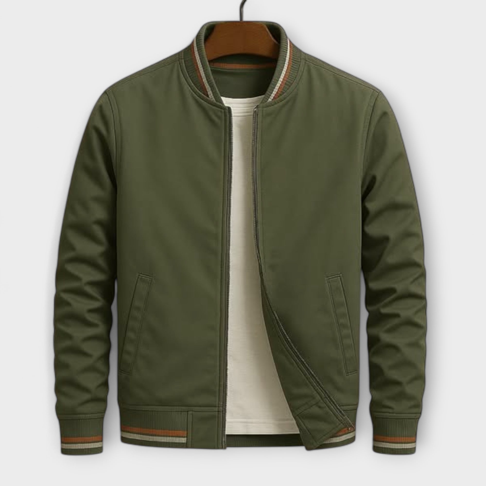 Milo | Contemporary Striped Bomber Jacket