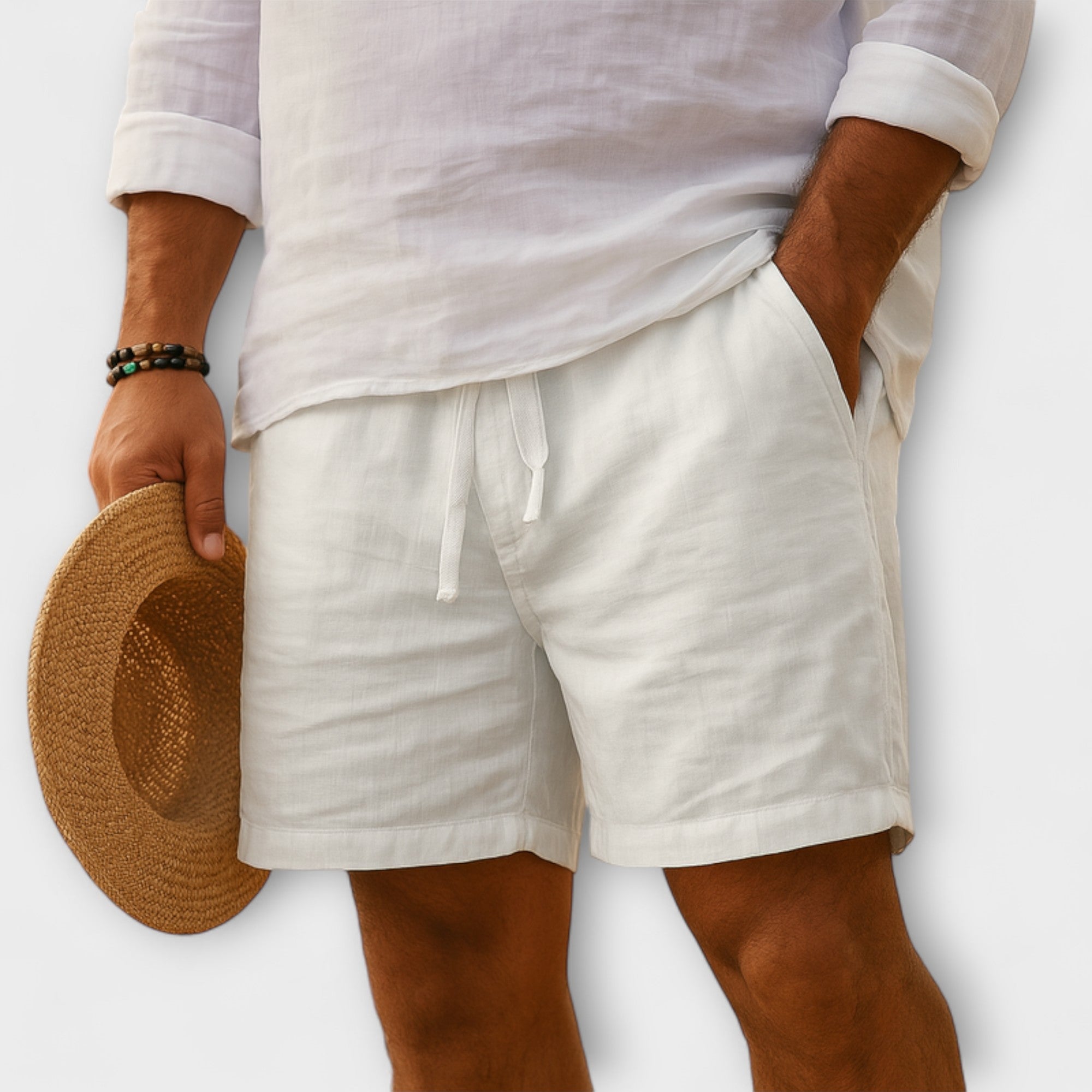 Stellan™ | Linen Elastic Waist Shorts