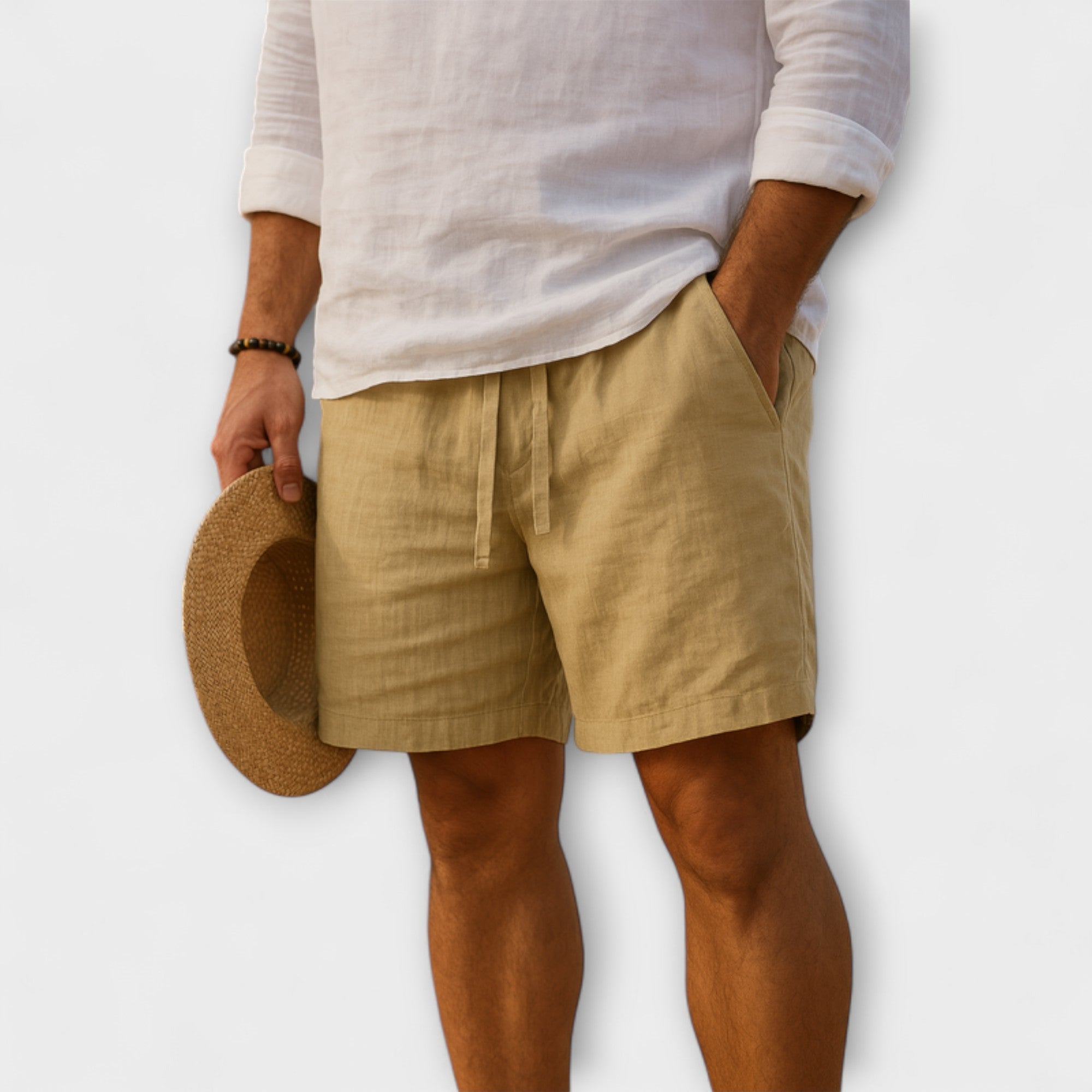 Stellan™ | Linen Elastic Waist Shorts