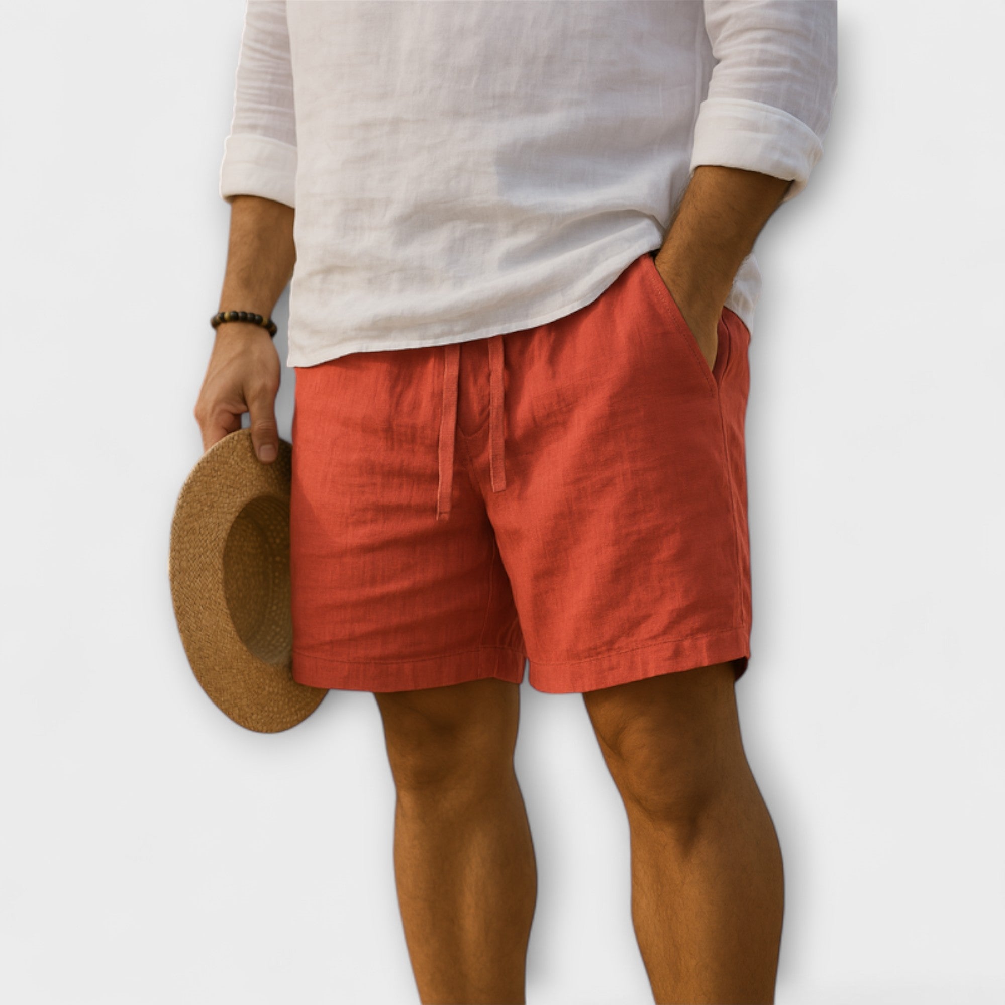 Stellan™ | Linen Elastic Waist Shorts