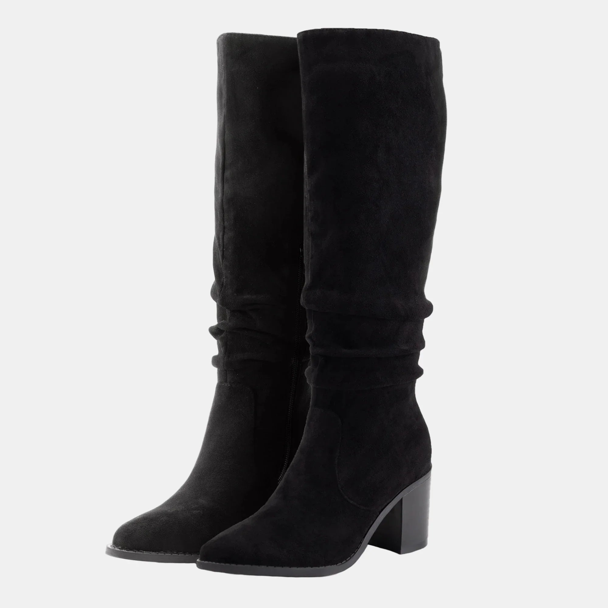 Noa | Knee-High Suede Block Heeled Boots