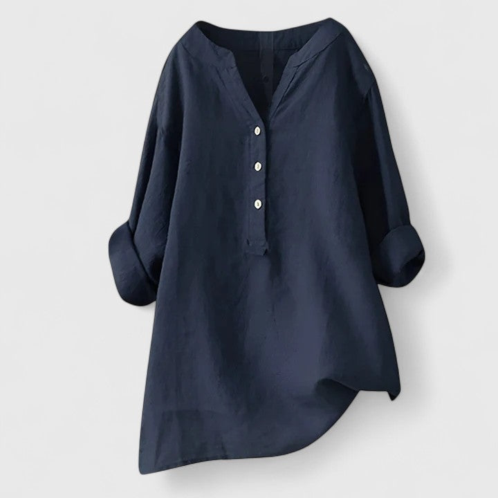 Larienne | Elegant Button-Front Linen Shirt