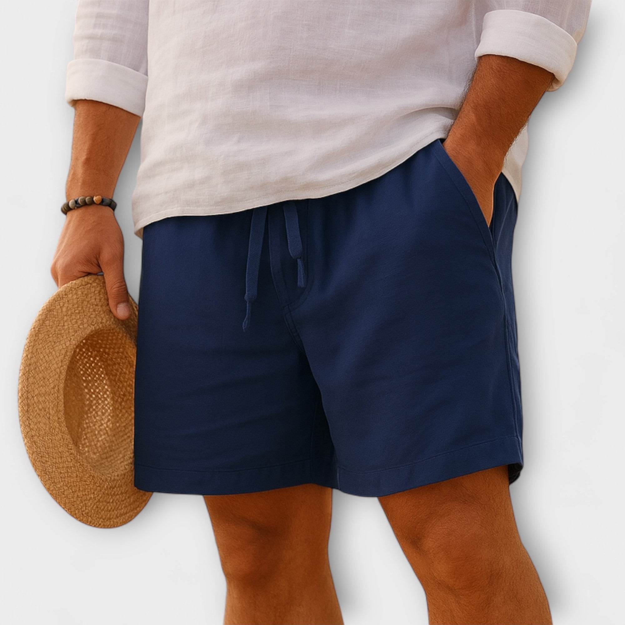 Stellan™ | Linen Elastic Waist Shorts