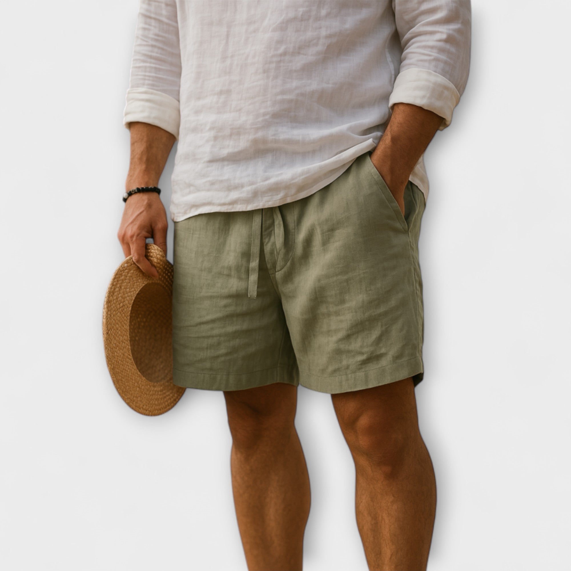 Stellan™ | Linen Elastic Waist Shorts