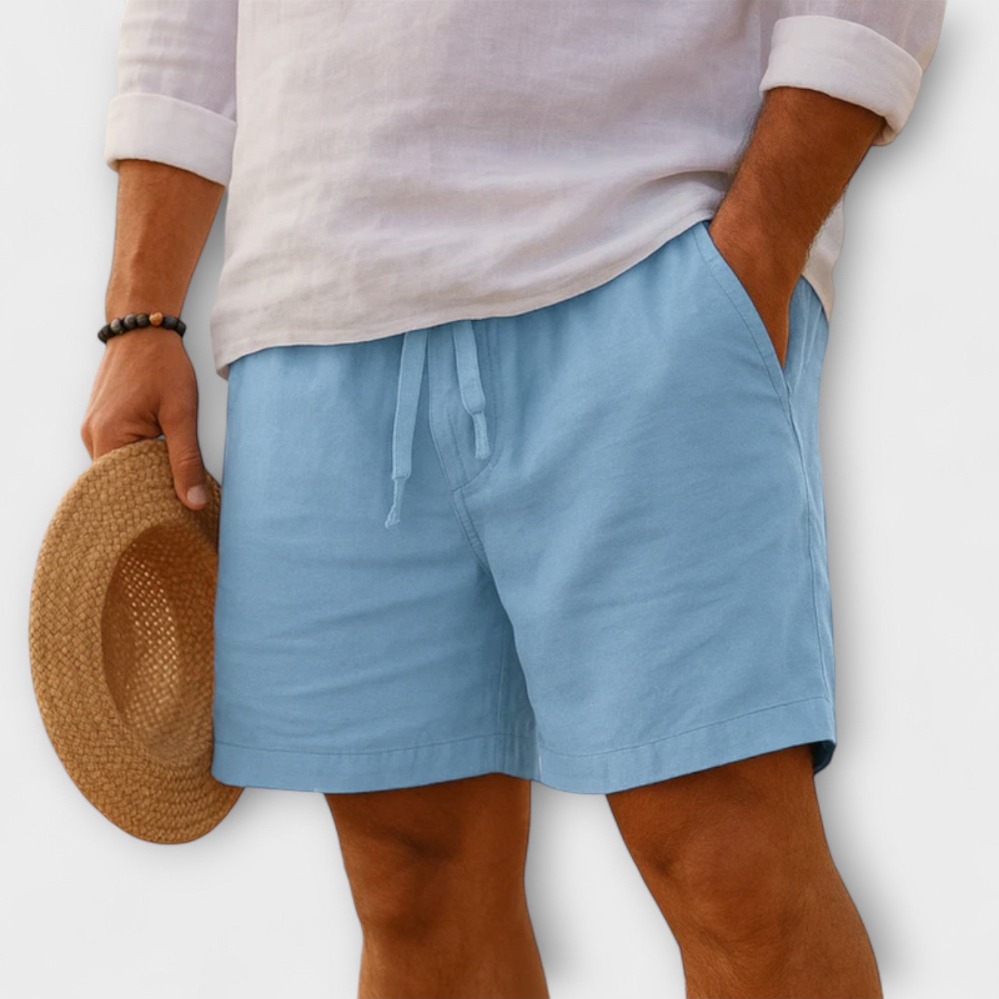 Stellan™ | Linen Elastic Waist Shorts