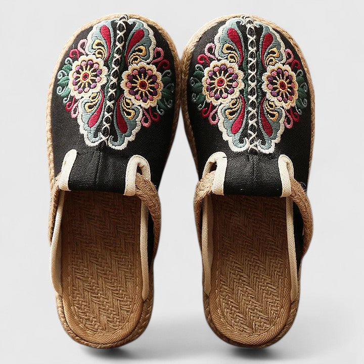 Marousse | Comfortable Handmade Floral Cotton Mules