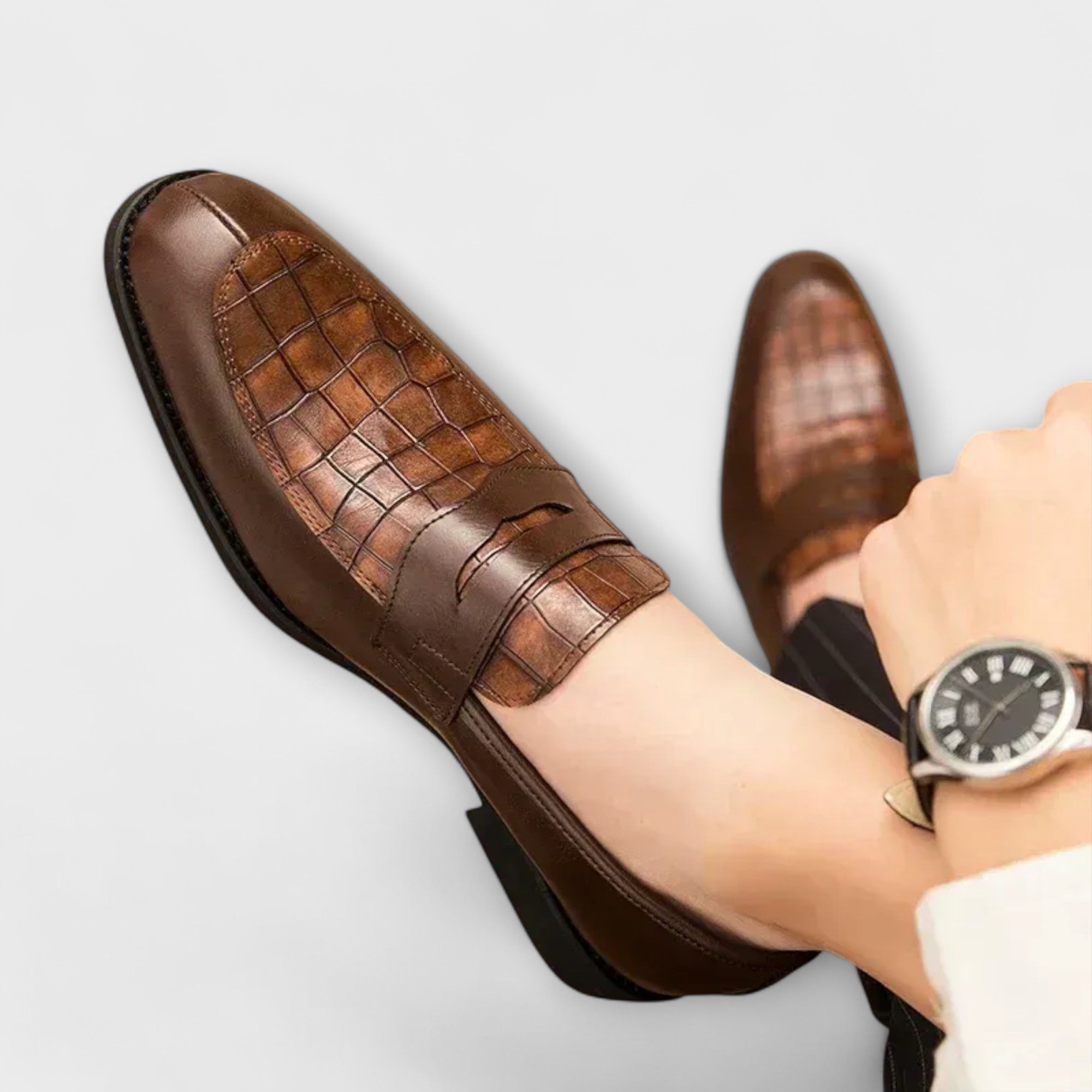 Milo | Luxe Crocodile Slip-On Loafers