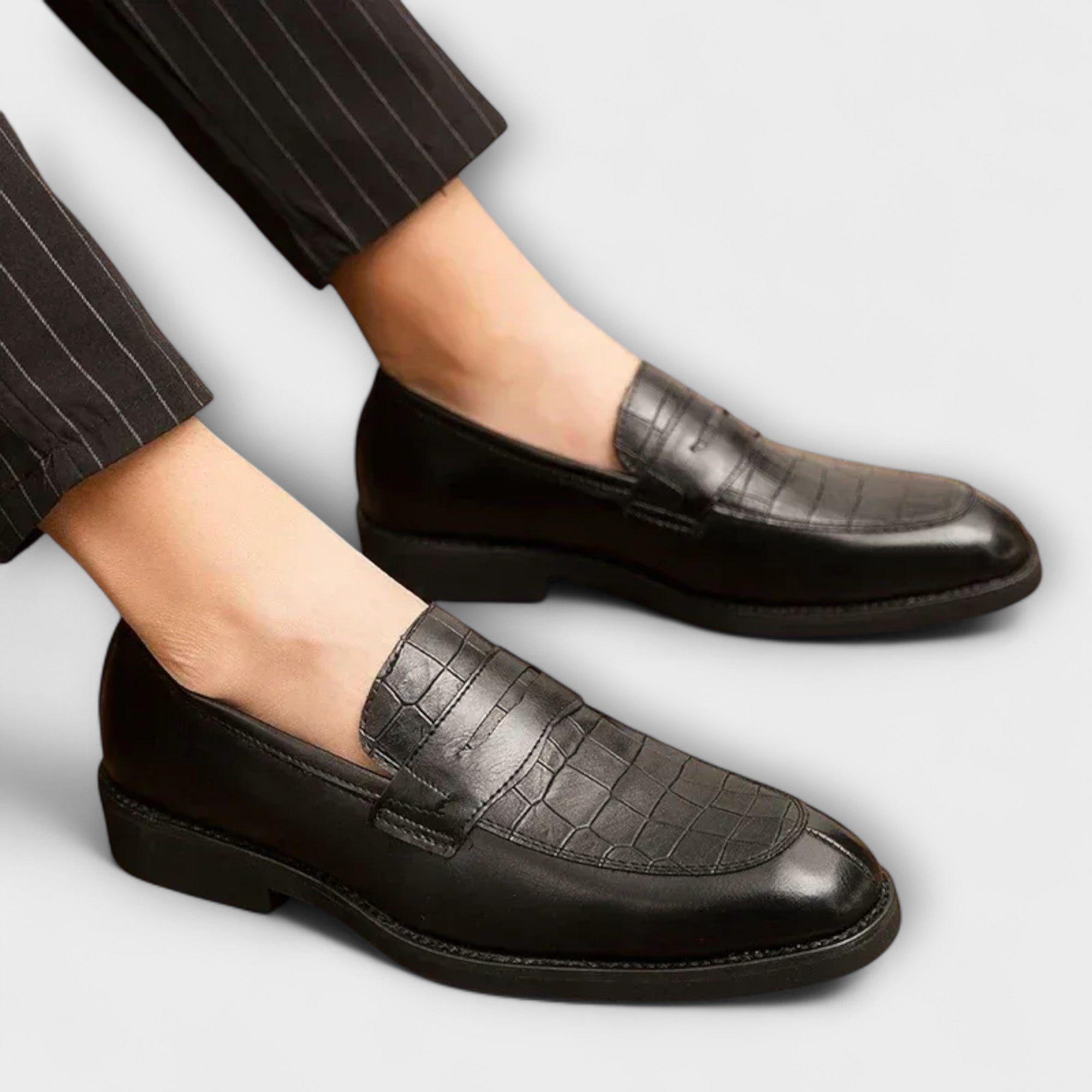 Milo | Luxe Crocodile Slip-On Loafers