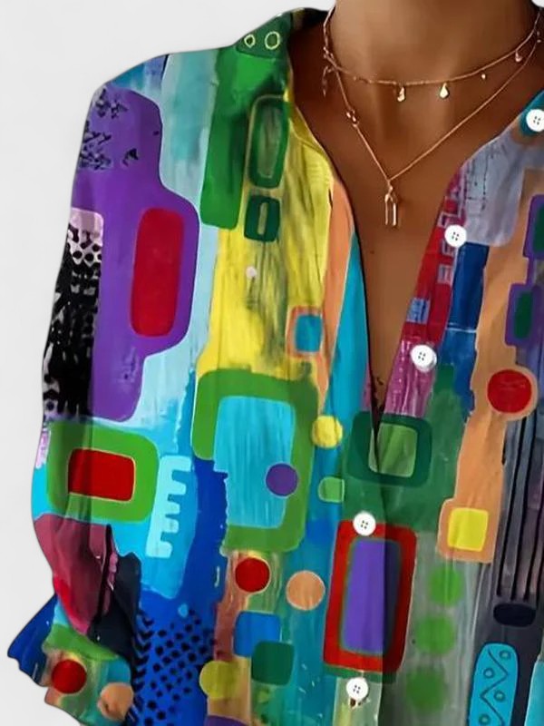 Rose™ | Elegant Geometric Pattern Blouse